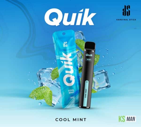 KS Quik 2000 Puffs กลิ่น Cool Mint บุหรี่ไฟฟ้าใช้แล้วทิ้ง ครบจบในเครื่องเดียว