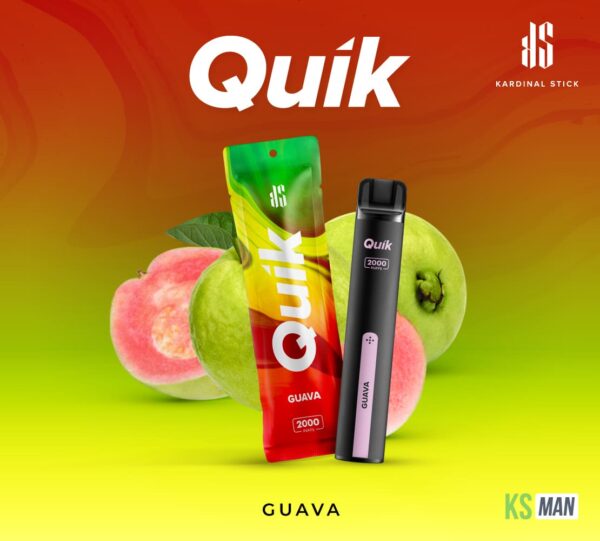 KS Quik 2000 Puffs กลิ่น Guava พอตใช้แล้วทิ้ง สูบแล้วอิ่มสุดใจ