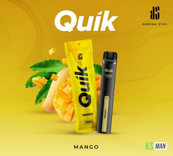 KS Quik 2000 Puffs กลิ่น Mango บุหรี่ไฟฟ้าสูบแล้วทิ้ง สูบได้จุใจ 2000 คำ