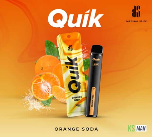 KS Quik 2000 Puffs กลิ่น Orange Soda สูบได้ไม่ยั้ง 2,000 คำ สูบแล้วทิ้งได้
