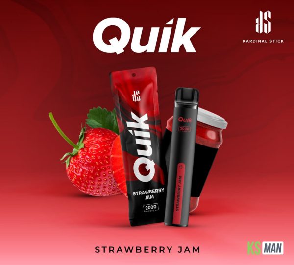 KS Quik 2000 Puffs กลิ่น Strawberry Jam บุหรี่ไฟฟ้าใช้แล้วทิ้ง 2,000 คำ
