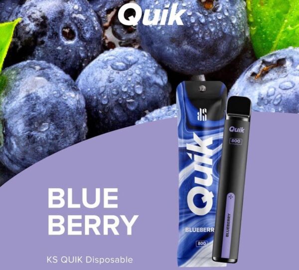 KS Quik 800 Puffs กลิ่น Blueberry pod สูบได้ 800 คำ ไม่ต้องชาร์จแบตเตอรี่