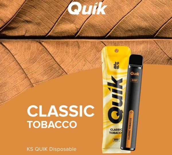KS Quik 800 Puffs กลิ่น Classic Tobacco สูบได้ 800 คำ ที่เสมือนสูบบุหรี่จริง