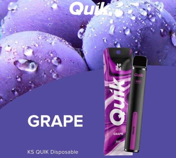 KS Quik 800 Puffs กลิ่น Grape พอตพกพาสะดวก สูบได้จุใจ 800 ครั้ง