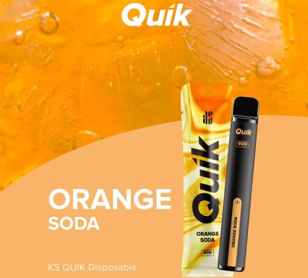 KS Quik 800 Puffs กลิ่น Orange Soda พอตสูบได้ยาว 800 คำ ไม่ต้องเปลี่ยนหัว