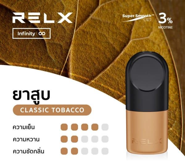 RELX Infinity Pod กลิ่นยาสูบ สูบแล้วนุ่มกำลังดี เหมือนสูบบุหรี่ original
