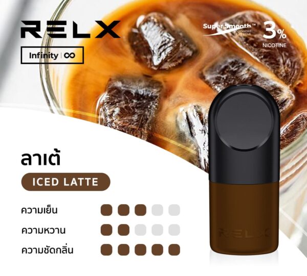 RELX Infinity Pod กลิ่นลาเต้ สาวกสายกาแฟยามเช้า ไม่ควรพลาดกลิ่นนี้