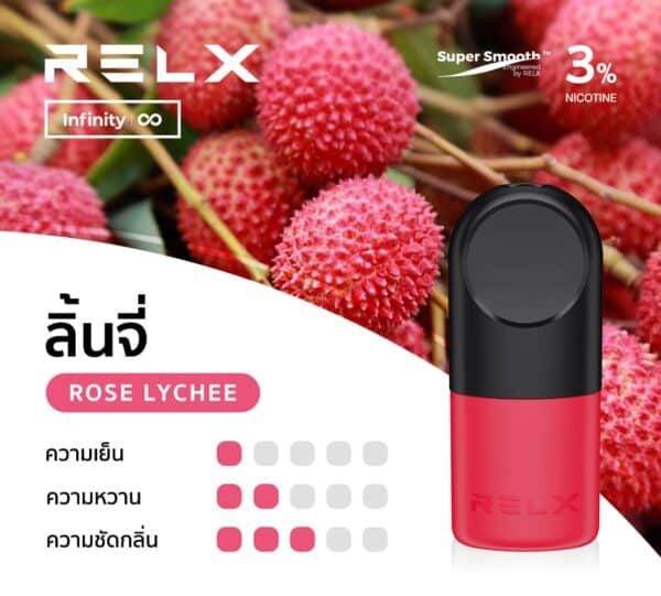 RELX Infinity Pod กลิ่นลิ้นจี่ รสชาติหอมหวาน กลิ่นชัด รับประกัน 1 เดือน