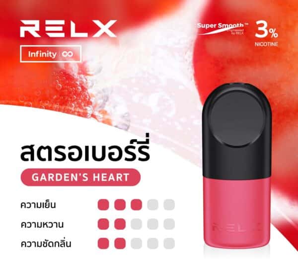 RELX Infinity Pod กลิ่นสตรอเบอร์รี่ พอตรุ่นใหม่ของแท้ รับประกัน 30 วัน