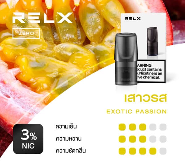 RELX Zero Pod กลิ่นเสาวรส หอมกลิ่นเสาวรส รสชาติเปรี้ยวจี๊ดถึงใจ