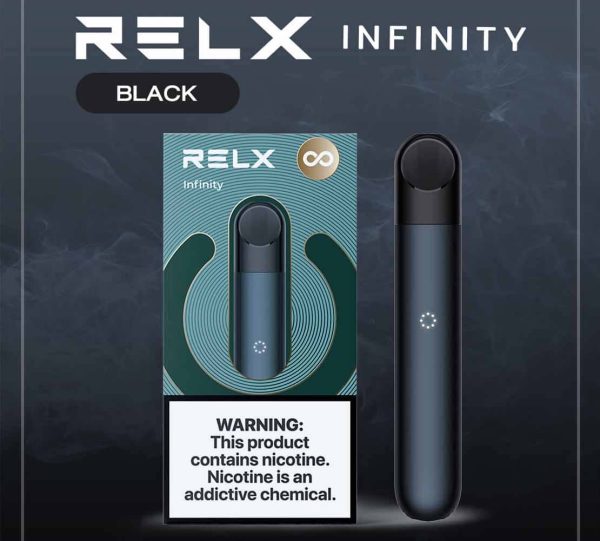 RELX Infinity สี Black เครื่องสีดำ สุดหรูดูมีระดับตามแบบฉบับของ RELX POD