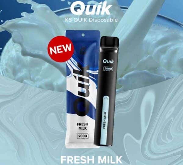 KS Quik 2000 Puffs กลิ่น นมสด Fresh Milk หอม อร่อย ส่งจากฟาร์มนม