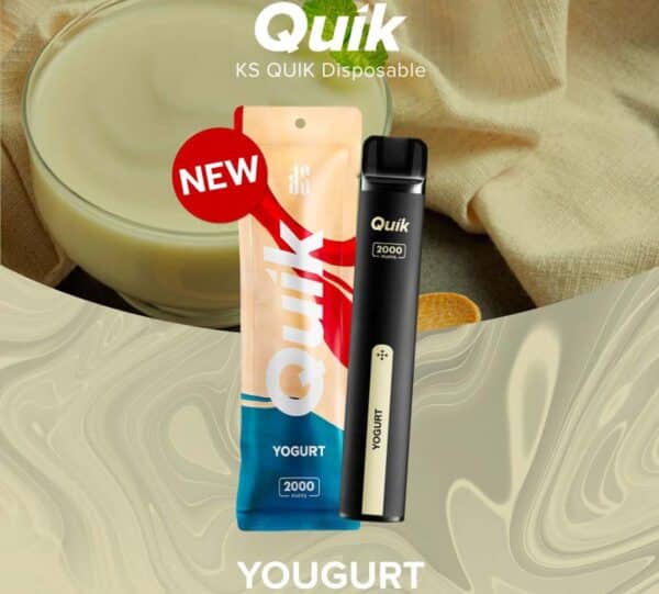 KS Quik 2000 Puffs กลิ่น โยเกิร์ต หอมหวาน Yogurt อร่อยคล้ายยาคูลท์