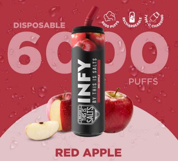 INFY 6000 Puff กลิ่น แอปเปิ้ลแดง this is salt ของดีเด็ด ตัวตึงแห่งวงการ